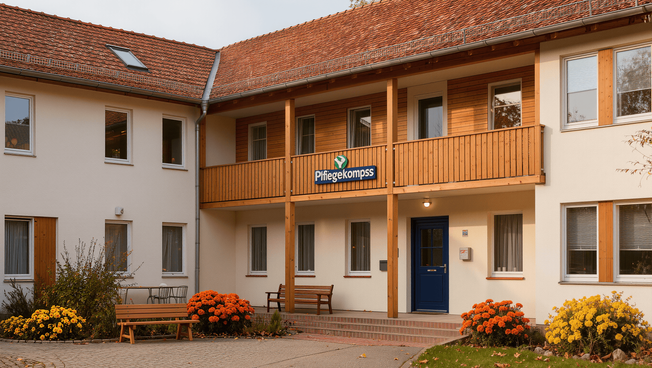 Modernes stationäres Hospiz mit Garten — würdevolle Atmosphäre für die letzte Lebensphase 2026