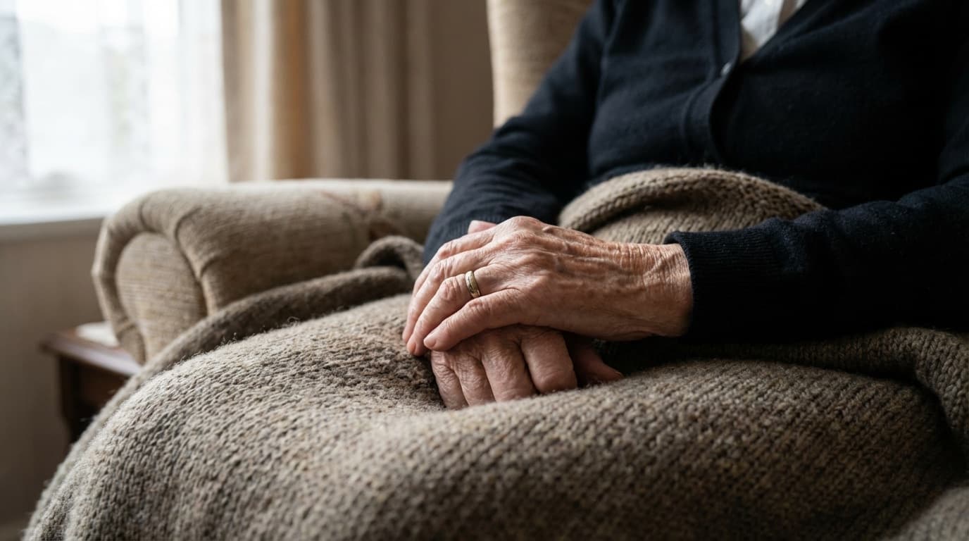 Patientenverfügung Muster 2026 — ausgedrucktes Formular liegt mit Stift und Lesebrille auf einem Holztisch