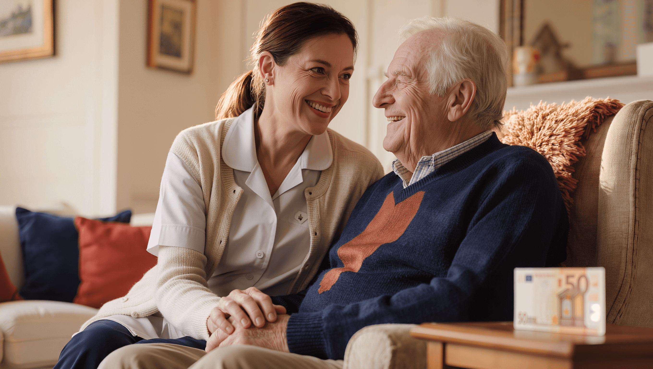Pflegekraft hilft Senior — Pflegezuschuss 2026 mit 5 Leistungen