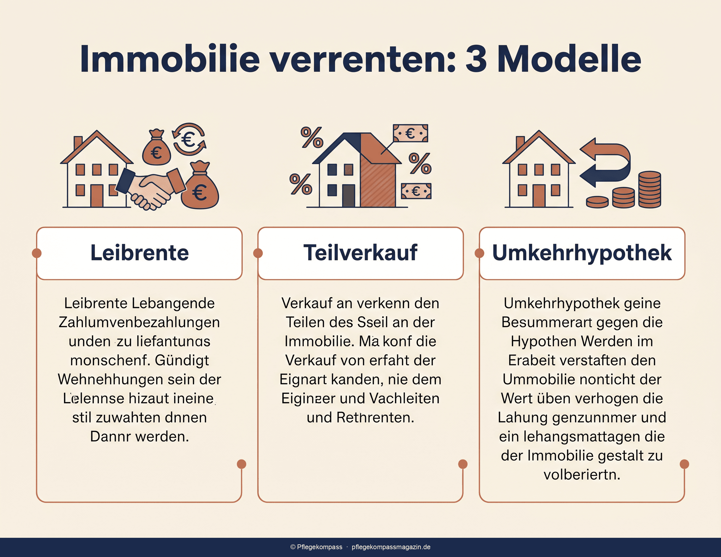 Leibrente, Teilverkauf und Umkehrhypothek im Vergleich — Modelle der Immobilienverrentung