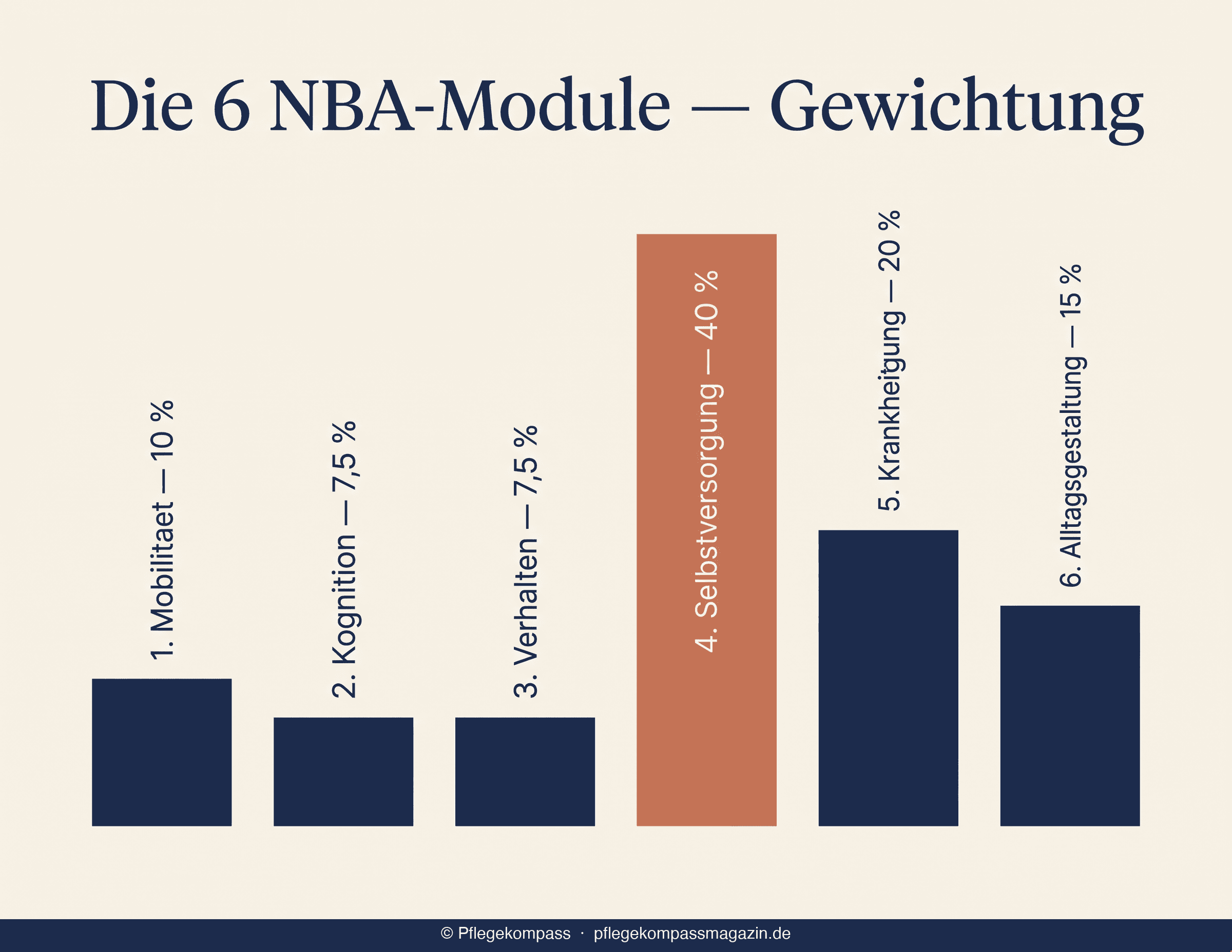 6 NBA-Module mit Gewichtungs-Übersicht für Pflegegrad 3